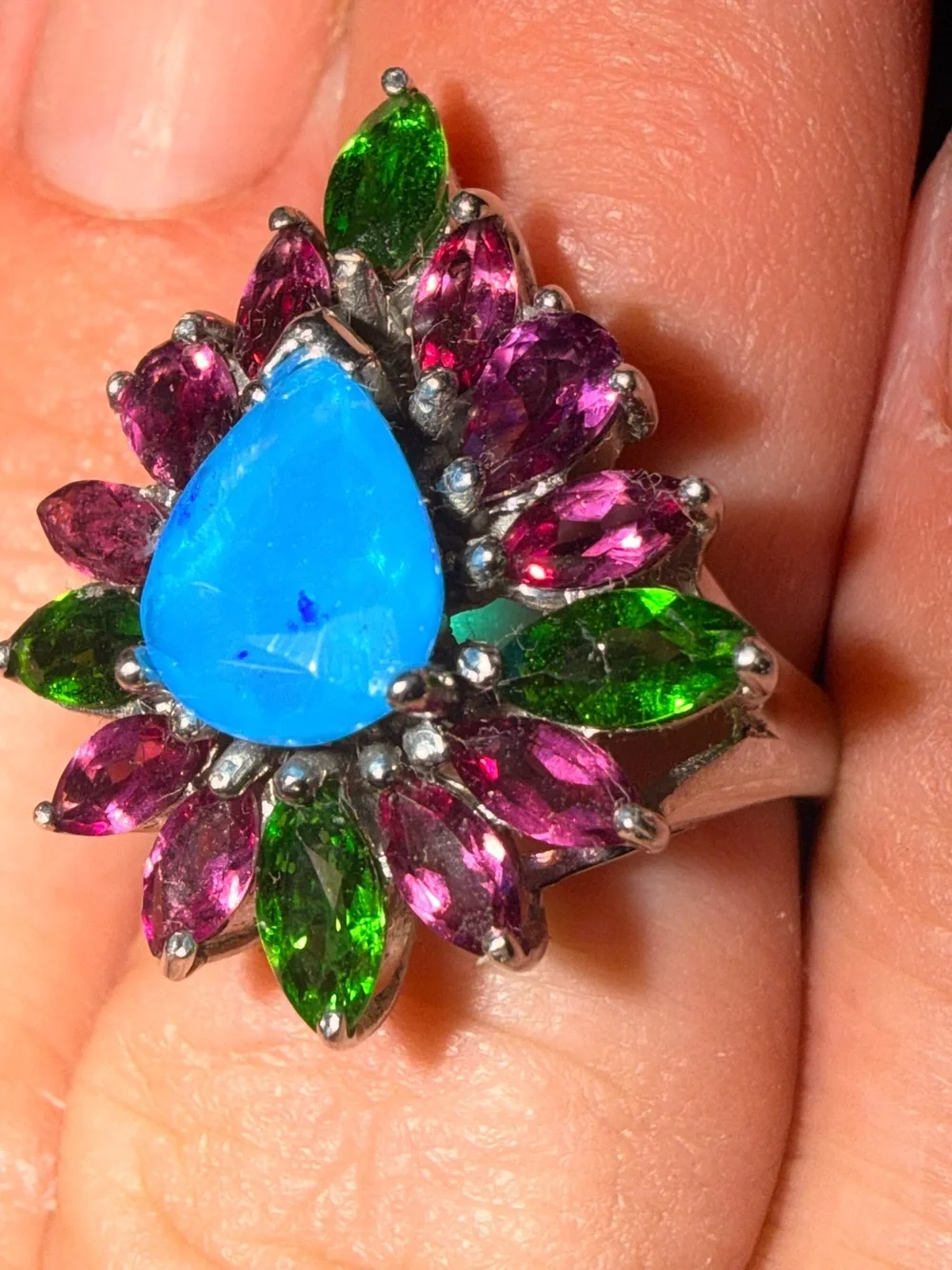 Natural blue opal Sz7.5